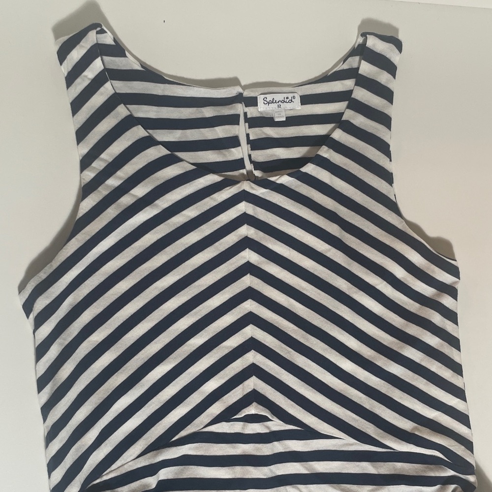 Splendid Navy and White Striped Casual Dress